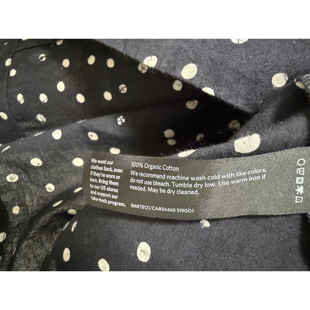 Eileen Fisher Womens Organic Cotton Polka Dot Shift Mini Dress Size LP Black - Picture 6 of 6